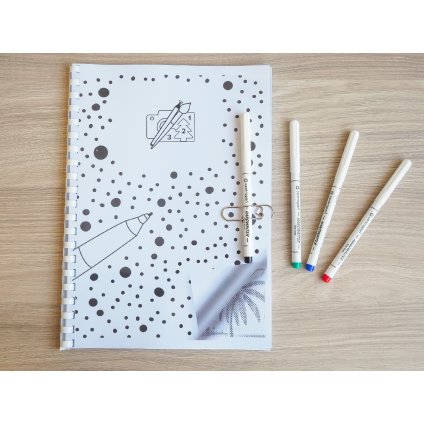 Caiet pentru pictura cu puncte - Vară (Variantă 4 culori (negru, albastru, verde, roșu))