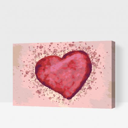 Pictură pe numere - Inimă roșie