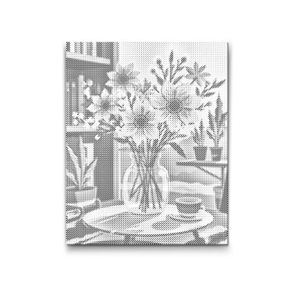 M2_Pictură_cu_puncte_-_Ilustrație_cu_floare_într-o_vază
