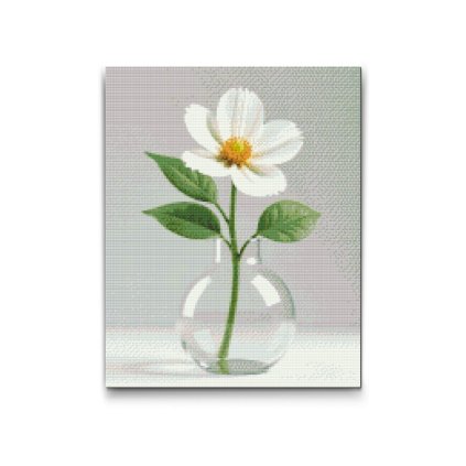 M2_Goblenuri_cu_diamante_-_Floare_albă_minimalistă