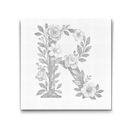 M2_Pictură_cu_puncte_-_Litera_R_-_Model_floral