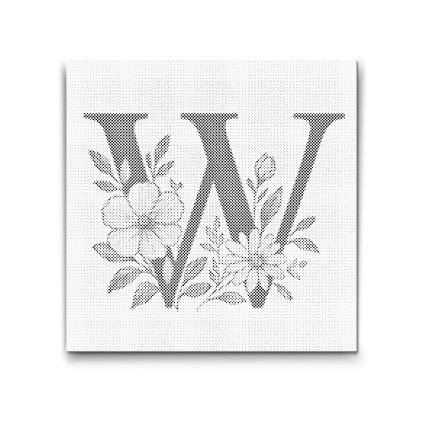 M2_Pictură_cu_puncte_-_Litera_W_-_Model_floral