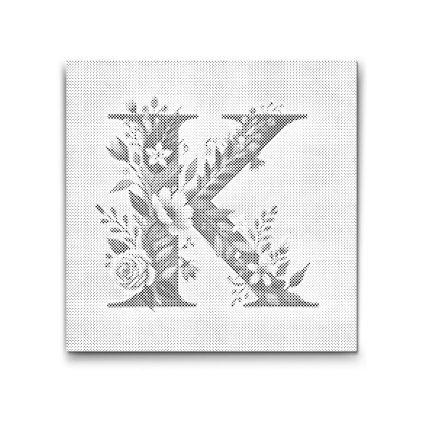 M2_Pictură_cu_puncte_-_Litera_K_-_Model_floral