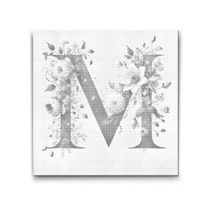 M2_Pictură_cu_puncte_-_Litera_M_-_Model_floral