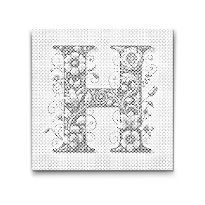 M2_Pictură_cu_puncte_-_Litera_H_-_Model_floral