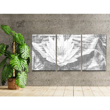 Pictură cu puncte - Floare de lotus, simbolul în?elepciunii (set de 3)