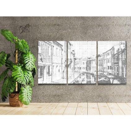 Pictură cu puncte - Gondole vene?iene (set de 3)