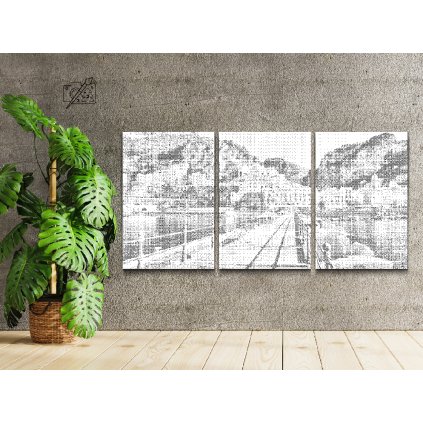 Pictură cu puncte - Amalfi, Italia (set de 3)