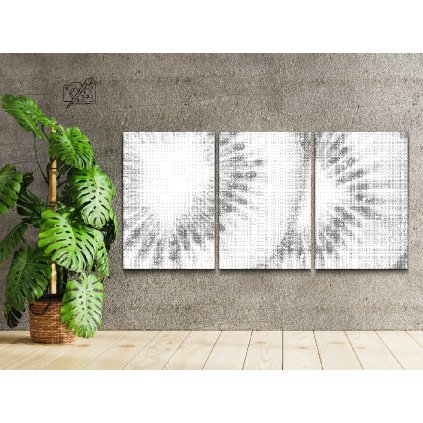Pictură cu puncte - Fundal cu kiwi (set de 3)