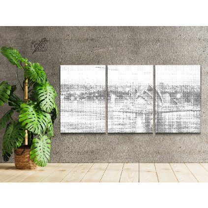 Pictură cu puncte - Opera din Sydney noaptea (set de 3)
