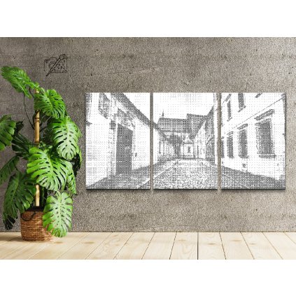 Pictură cu puncte - Centrul istoric din Bratislava (set de 3)
