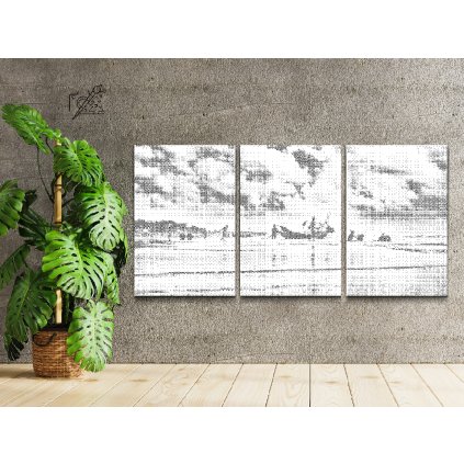 Pictură cu puncte - ?ărmuri însorite (set de 3)