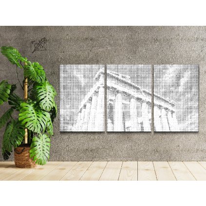 Pictură cu puncte - Acropolis, Atena 2 (set de 3)