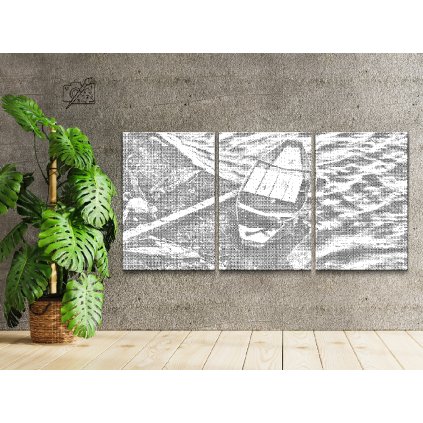 Pictură cu puncte - Navă acostată (set de 3)