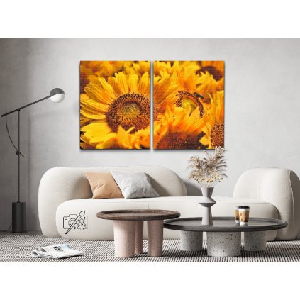 Goblen cu diamante - Florile soarelui (set de 2)