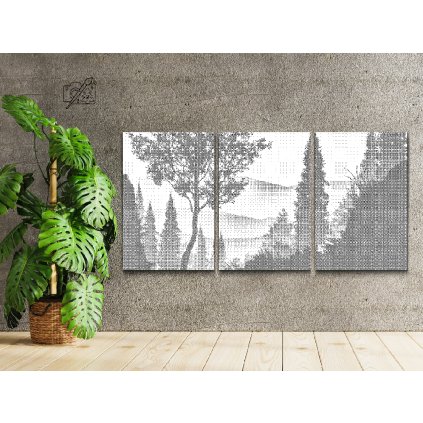 Pictură cu puncte - Pădure întunecată (set de 3)
