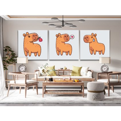 Picturi pe numere - Capibara (set de 3)