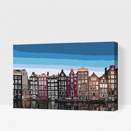 Pictură pe numere - Case în Amsterdam 2