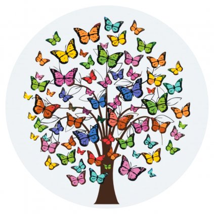 Pictură pe numere - Fluturi în copac