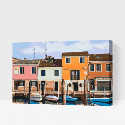 Pictură pe numere - Case în Veneția