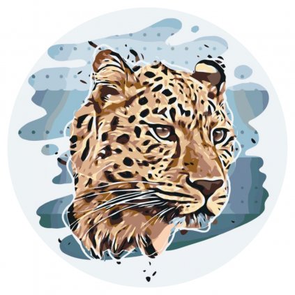 Pictură pe numere - Cap de leopard
