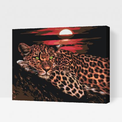Pictură pe numere - Leopard la apus