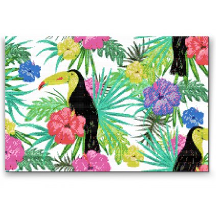 Goblen cu diamante - Tucan tropical