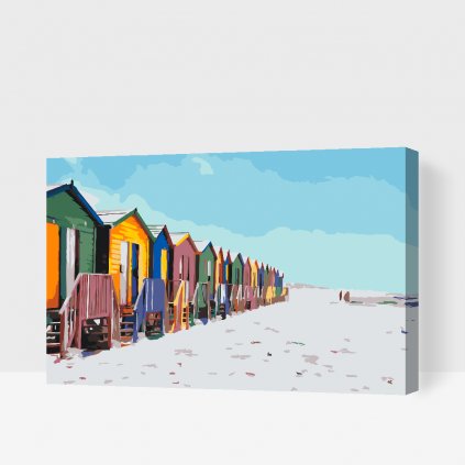 Picturi pe numere - Cabane pe plajă