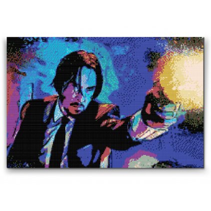 Goblen cu diamante - John Wick trăgând cu pistolul