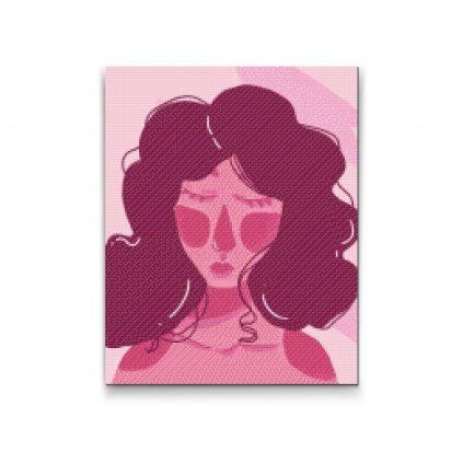 Goblen cu diamante - Femeie roz