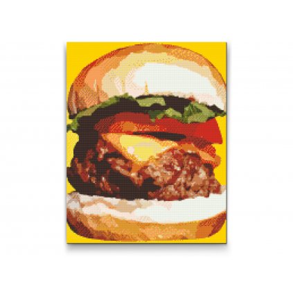 Goblen cu diamante - Ilustrație cu un burger