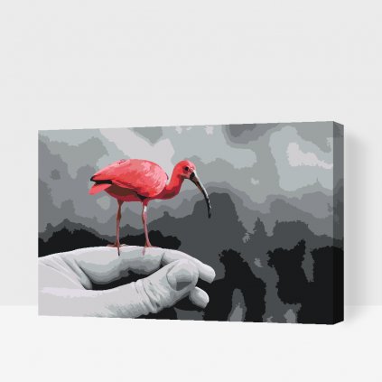 Picturi pe numere - Flamingo în palmă