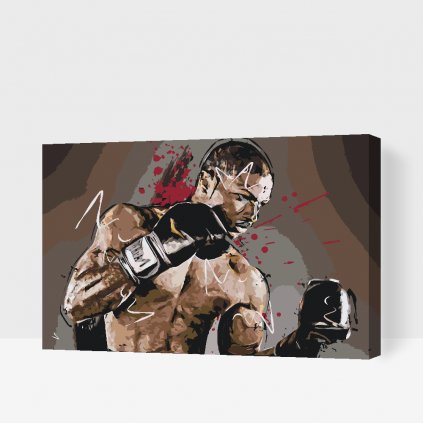 Picturi pe numere - Ilustrație cu un boxeur