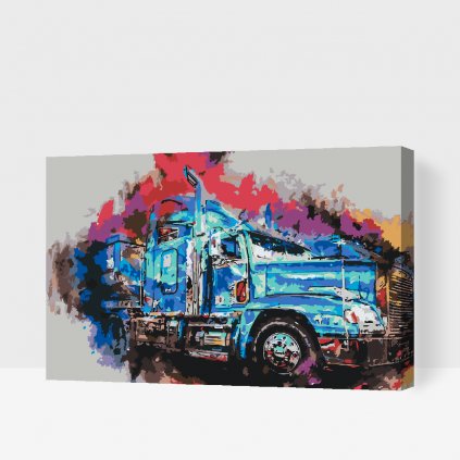 Pictură pe numere - Camion colorat