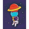 Goblen cu diamante - Astronaut cu un con de planete