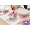 Mărgele de călcat – Floarea soarelui și o dalie roz