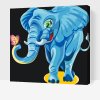 Pictură pe numere - Elefant vesel cu fluture