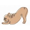 Goblen cu diamante - Bulldog yoga