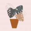 Goblen cu diamante - Monstera boho