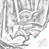 Pictură cu puncte - Baby Yoda