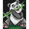 Pictură pe numere - Urs panda cu bambus