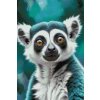 M11_Goblenuri_cu_diamante_-_Lemur_în_nuanțe_de_turcoaz_închis