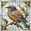 M11_Picturi_pe_numere_-_Vrăbiuță_realizată_din_vitralii