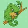 M11_Goblenuri_cu_diamante_-_Cameleon_pe_o_ramură