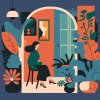 M11_Picturi_pe_numere_-_Ilustrație_-_Femeie_în_apartament