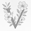 M11_Pictură_cu_puncte_-_Litera_V_-_Model_floral