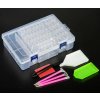 Organizator pentru diamante - 64 de cutiuțe cu clapetă + set de ustensile