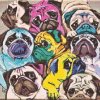 Goblen cu diamante - Cățeluși mops