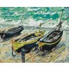 Pictură pe numere - Claude Monet - Trei bărci de pescuit