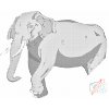 Pictură cu puncte - Ilustrație cu un elefant